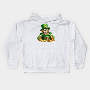 Monkey Hat for Patrick's Day Kids Hoodie